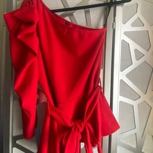 Red one shoulder top. New without tag.